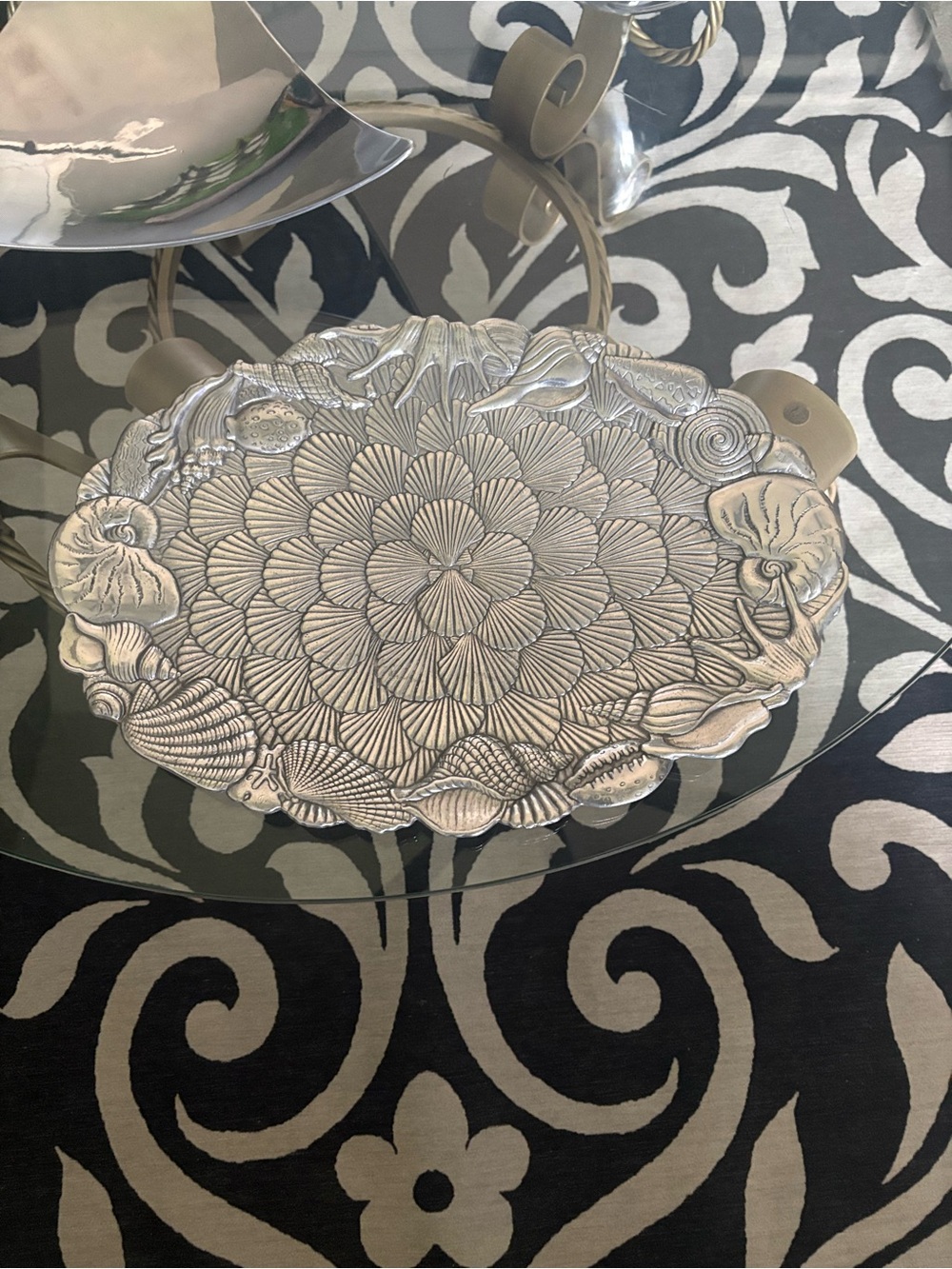 Arthur Court Silver Decorative Shell Motif Serving Platter